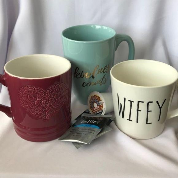 White Adopt Coffee Tea Mug Cup Black Script Paw Print Fur Mom Dad Pet Dog Cat - Picture 3 of 5